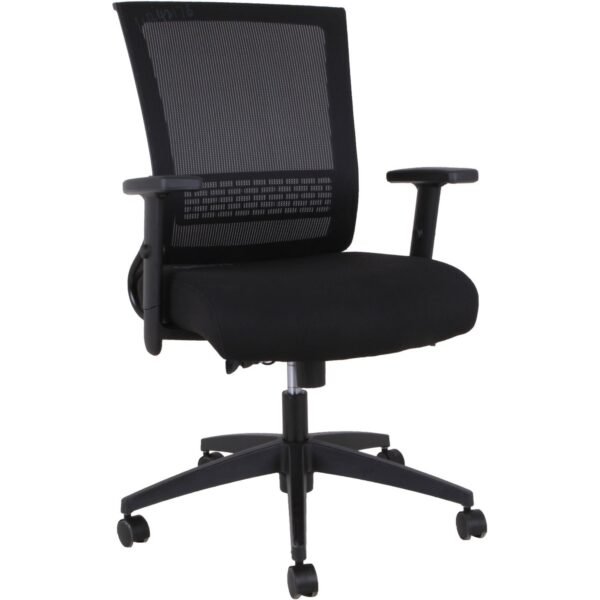 Lorell Mid-back Mesh Chair Black Seat Color - Black Back Color - Mesh Back Material - Mid Back - 5-star Base - Armrest - 1 Each (LLR42176)
