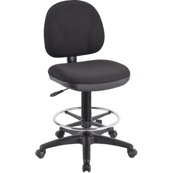 Lorell Millenia Series Adjustable Task Stool with Back Black Seat Color - Black - 1 Each (LLR80008)