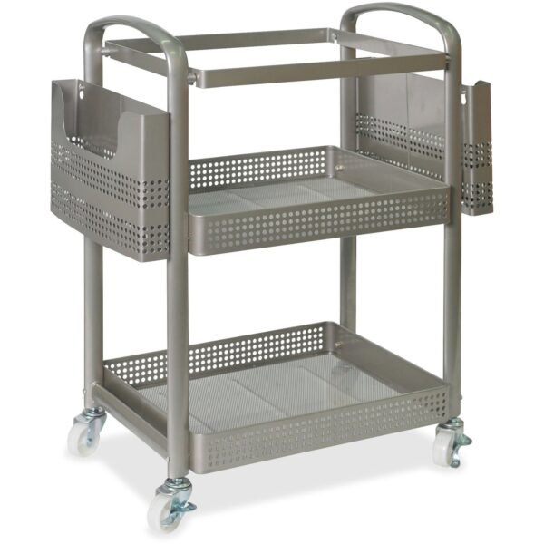 Lorell Mobile File Cart 12.50" Length x 22.40" Width x 25.25" Height - Metal Frame - Champagne Gold - 1 Each (LLR45654)