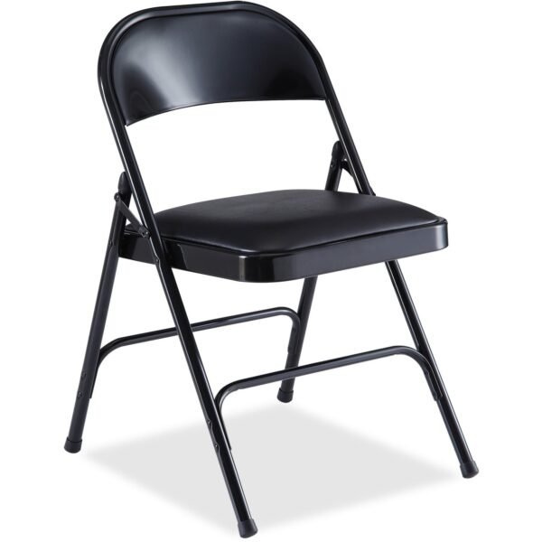 Lorell Padded Seat Folding Chairs Vinyl Seat Material - Powder Coated Frame Color - Steel Frame Material - 4 / Carton (LLR62526)