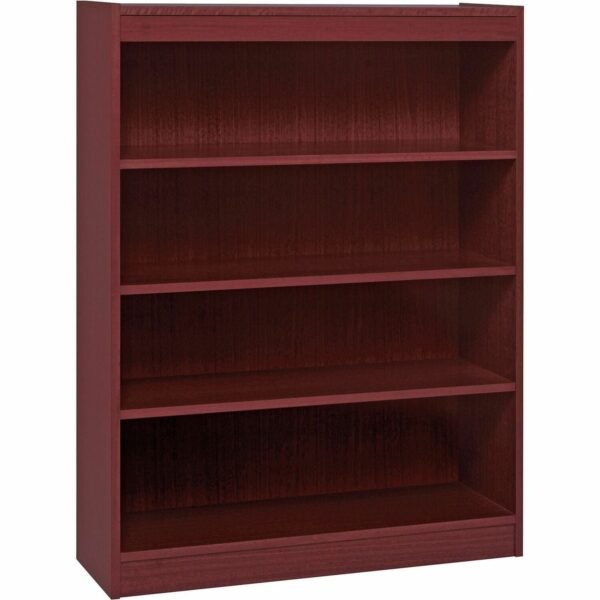 Lorell Panel End Hardwood Veneer Bookcase 36" Width x 12" Depth x 48" Height - 4 x Shelf(ves) - 440 lb Load Capacity - Mahogany - Laminate - Wood - Assembly Required (LLR60072)