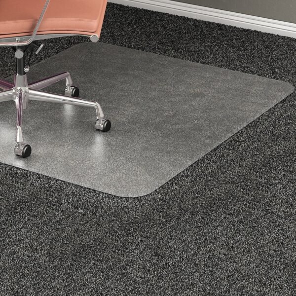 Lorell Plush-pile Chairmat Carpeted Floor - 60" Length x 46" Width x 0.173" Thickness - Rectangular - Vinyl - Clear - 1 Each (LLR69164)