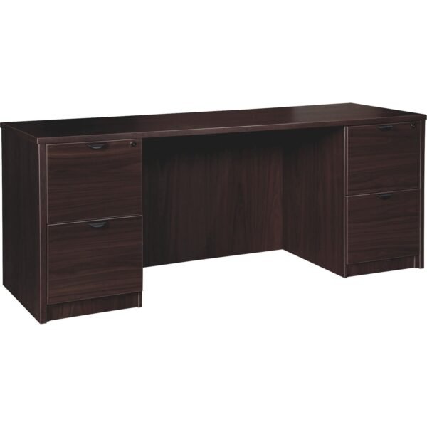 Lorell Prominence 2.0 Double-Pedestal Credenza 29" Height x 72" Width x 24" Depth, x 1" Thickness Top - 2 x File Drawer(s) - Double Pedestal on Left/Right Side - Band Edge -...
