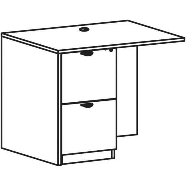 Lorell Prominence 2.0 Left Return 29" Height x 42" Width x 24" Depth, x 1" Thickness Top - 2 x File Drawer(s) - Band Edge - Material: Particleboard - Finish: Gray Elm,...