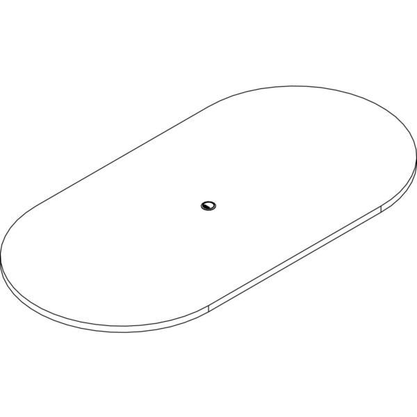 Lorell Prominence 2.0 Racetrack Conference Tabletop 96" Width x 48" Depth, x 1.5" Thickness Top - Material: Particleboard - Finish: Gray (LLRPRT4896GE)