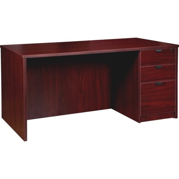 Lorell Prominence 2.0 Right-Pedestal Desk x 1" Thickness Top, 29" Height x 60" Width x 30" Depth - 3 x File, Box Drawer(s) - Single Pedestal on Right Side - Band Edge -...