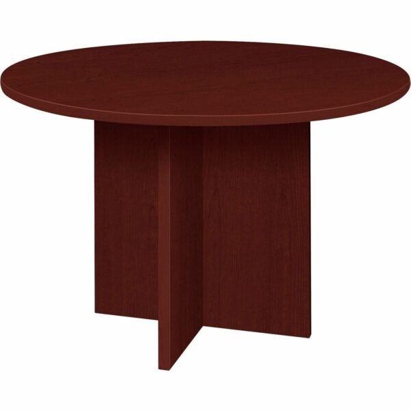 Lorell Prominence 2.0 Round Laminate Conference Table 29" Height x 42" Diameter, x 1" Thickness Top - Material: Thermofused Melamine (TFM), Particleboard - Impact Resistant...