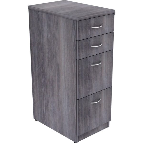 Lorell Relevance Series 4-Drawer File Cabinet 40.4" Height x 15.5" Width x 23.6" Depth - 4 x File, Box Drawer(s) - Finish: Charcoal, Laminate (LLR16211)