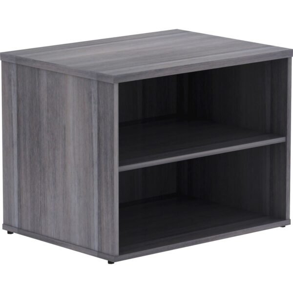 Lorell Relevance Series Storage Cabinet Credenza w/No Doors 23.1" Height x 29.5" Width x 22" Depth - 2 Shelve(s) - Finish: Weathered Charcoal, Laminate (LLR16215)