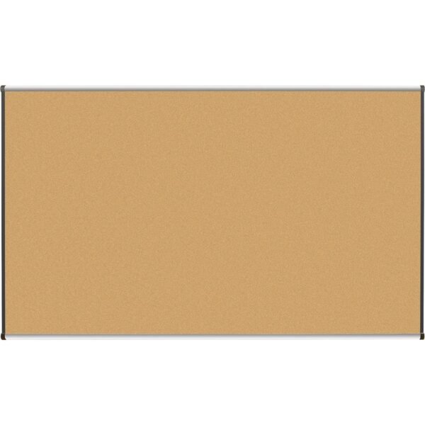 Lorell Satin-Finish Bulletin Board 72" Board Height x 48" Board Width - Natural Cork Surface - Durable, Self-healing - Silver Anodized Aluminum Frame - 1 Each (LLR60646)