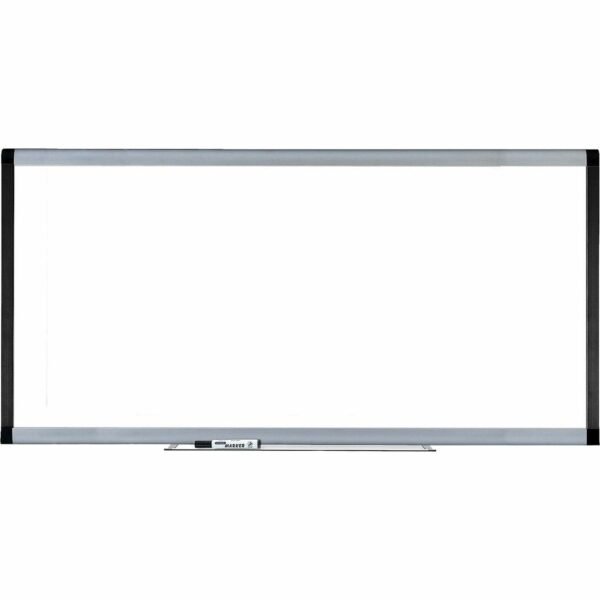 Lorell Signature Series Magnetic Dry-erase Markerboard 96" (8 ft) Width x 48" (4 ft) Height - Coated Steel Surface - Silver, Ebony Frame - Magnetic - 1 Each (LLR69654)