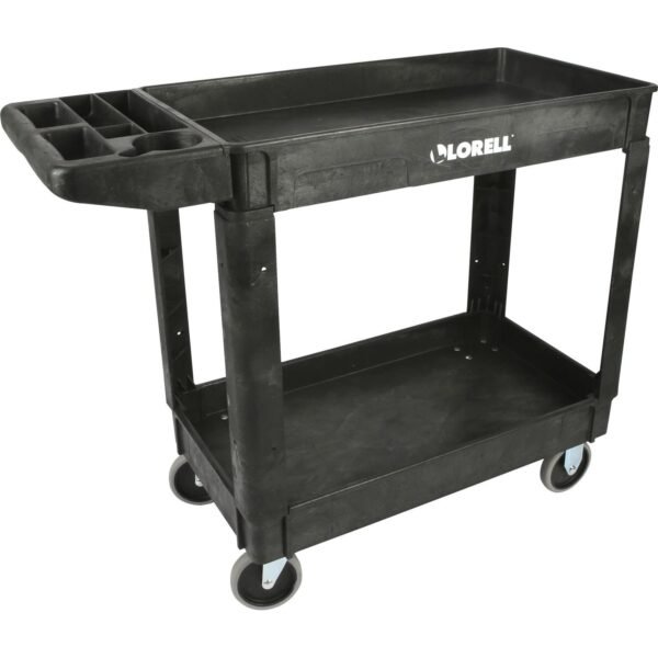 Lorell Storage Bin Utility Cart 550 lb Capacity - 4 Casters - 5" Caster Size - Structural Foam - 37.50" Width x 17" Depth x 39" Height - Black - 1 Each (LLR03611)