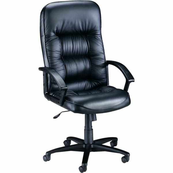 Lorell Tufted Executive High-Back Office Chair Black Seat Color - Leather Seat Material - Black Frame Color - 5-star Base - Black - 1 Each (LLR60116)