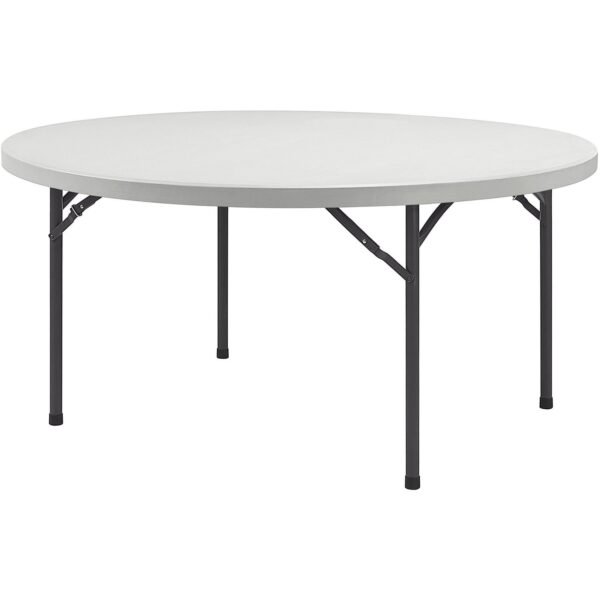 Lorell Ultra-Lite Banquet Folding Table Round Top - 700 lb Capacity - 60" Table Top Diameter - 29.25" Height - Indoor, Outdoor - Gray - 1 Each (LLR60326)