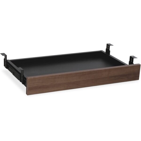 Lorell Universal Center Drawer 28.35" Length x 16.73" Width x 5.12" Height - Durable - MFC, Polyvinyl Chloride (PVC), Steel - Walnut, Laminate - 1 Each (LLR69993)