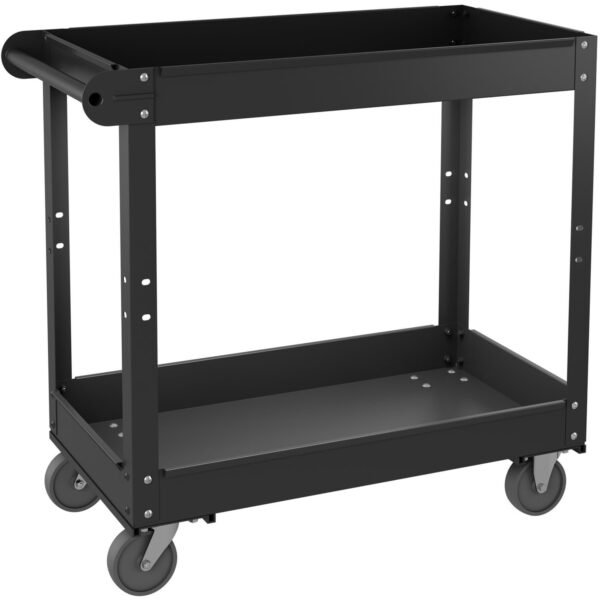 Lorell Utility Cart 2 Shelf - 400 lb Capacity - Steel - 30" Length x 16" Width x 32" Height - Black - 1 Each (LLR59689)