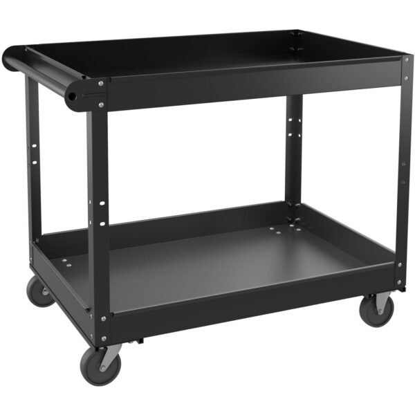Lorell Utility Cart 2 Shelf - 400 lb Capacity - Steel - 36" Length x 24" Width x 32" Height - Black - 1 Each (LLR59690)