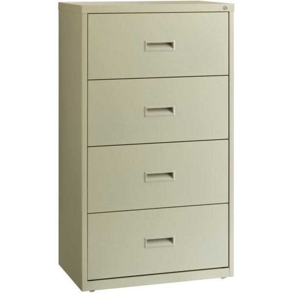 Lorell Value Lateral File - 4-Drawer 30" Width x 18.6" Depth x 52.5" Height - 4 x Drawer(s) for File - A4, Legal, Letter - Interlocking, Adjustable Glide, Ball-bearing...