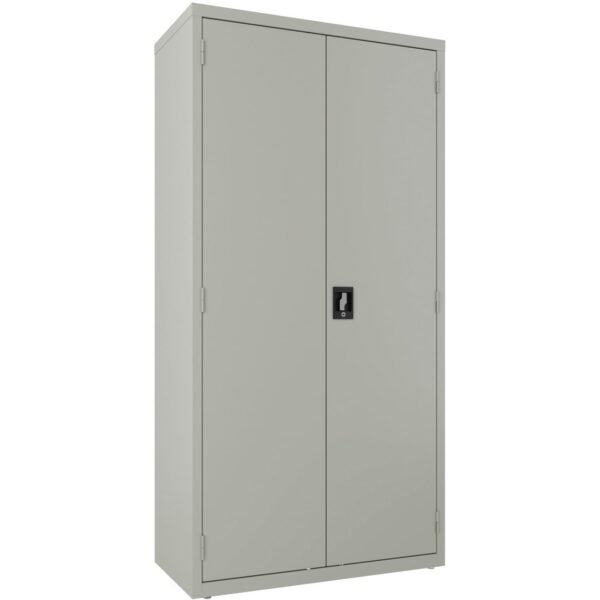 Lorell Wardrobe Storage Cabinet 36" Width x 18" Depth x 72" Height - 2 x Shelf(ves) - Durable, Welded, Recessed Handle, Removable Lock, Locking System, Adjustable Shelf - Light...
