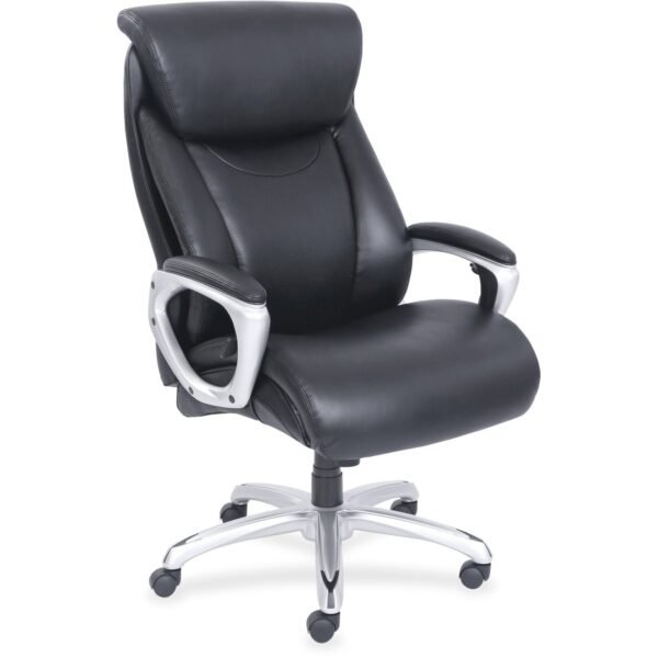 Lorell Wellness by Design Big & Tall Chair with Flexible Air Technology Black Seat Color - Bonded Leather Seat Material - Black Back Color - Bonded Leather Back Material -...