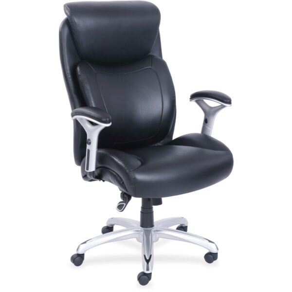 Lorell Wellness by Design Big & Tall Chair with Flexible Air Technology Black Seat Color - Bonded Leather Seat Material - Black Back Color - Bonded Leather Back Material -...