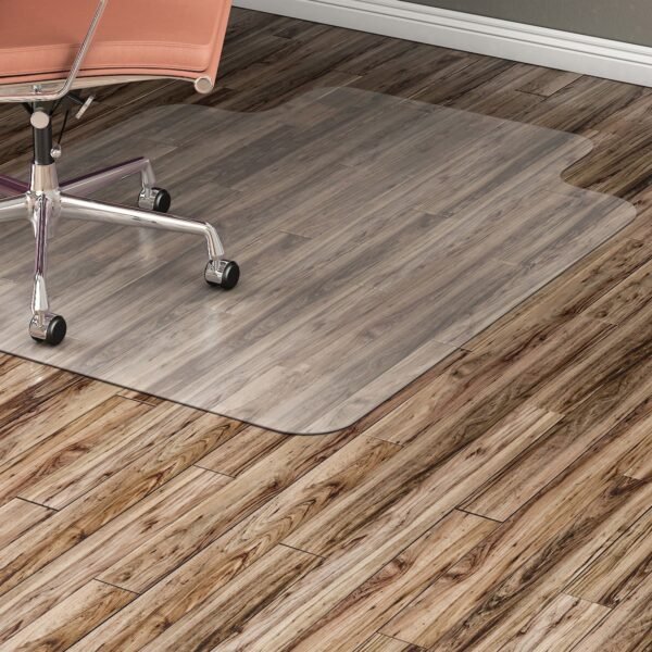 Lorell Wide Lip Chairmat Hard Floor, Wood Floor, Vinyl Floor, Tile Floor - 60" Length x 46" Width x 0.095" Thickness - Lip Size 12" Length x 25" Width - Vinyl - Clear - 1 Each...