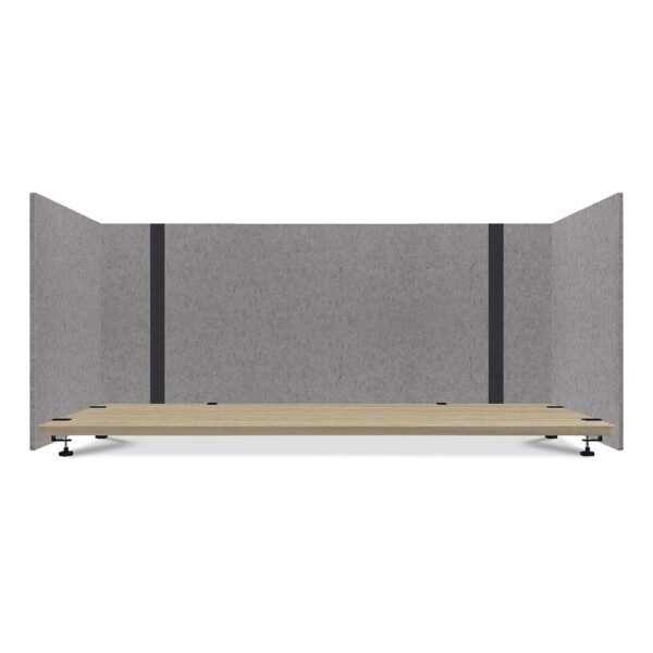 Lumeah Adjustable Desk Screen with Returns, 48 to 78 x 29 x 26.5, Polyester, Gray (LUAD48301G)