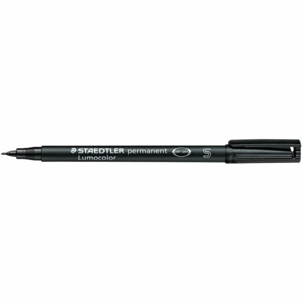 Lumocolor Permanent Pen Markers 0.4 mm Fine Marker Point - Refillable - Black Ink - Black Polypropylene Barrel - 1 Each (3139)