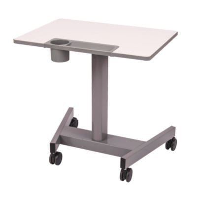Luxor Pneumatic Sit Stand Desk, 27.5 x 19.5 x 26.25 to 42, White/Gray (STUDENTP)