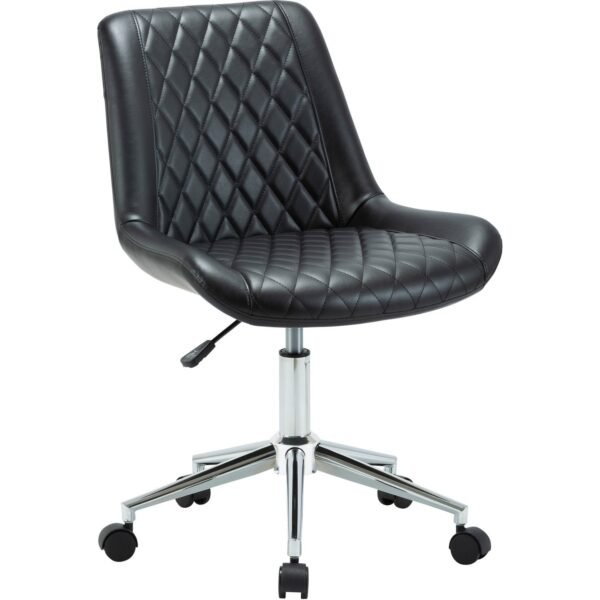 LYS Low Back Office Chair Black Seat Color - Plywood, Bonded Leather Seat Material - Black Back Color - Plywood, Vinyl Back Material - Low Back - 1 Each (CH304BNBK)