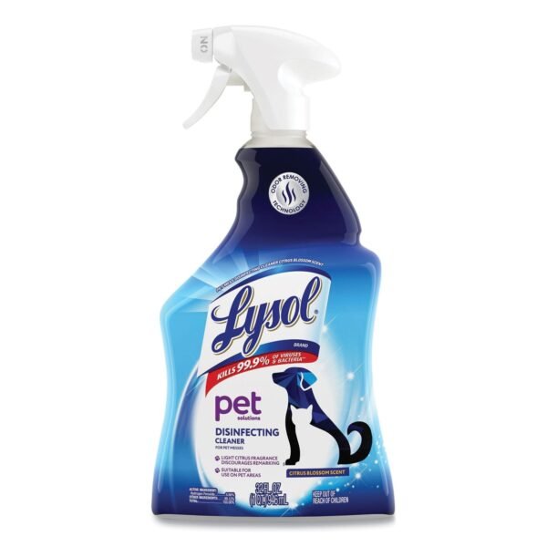 LYSOL Brand Pet Solutions Disinfecting Cleaner, Citrus Blossom, 32 oz Trigger Bottle, 9/Carton (99653CT)