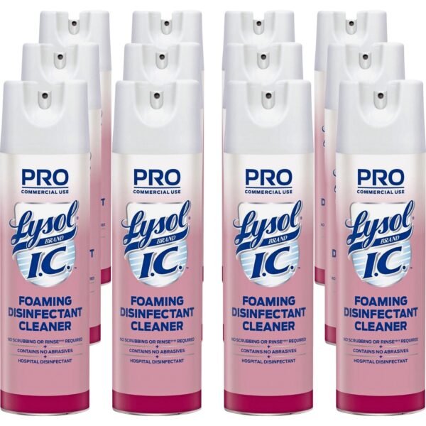 Lysol Foaming Disinfectant Cleaner, 24 oz Aerosol Spray, 12/Carton (95524CT)