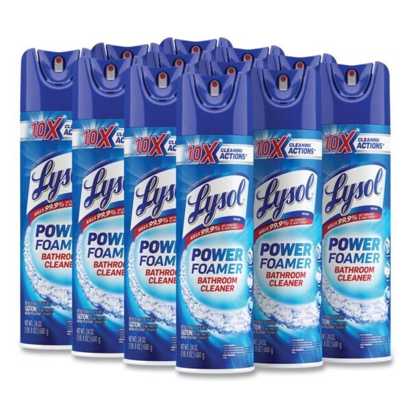 Lysol® Power Foam Bathroom Cleaner, 24 oz., 12 Cans (02569CT)