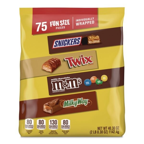 Mars Fun Size Milk Chocolate Variety Pack, Assorted, 40.3 oz, 75 Pieces (MMM59795)