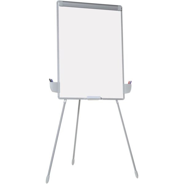 MasterVision Dry-erase Portable Tripod Easel 29" (2.4 ft) Width x 41" (3.4 ft) Height - White Melamine Surface - Gray Aluminum Frame - Silver Stand - Rectangle - Portable,...