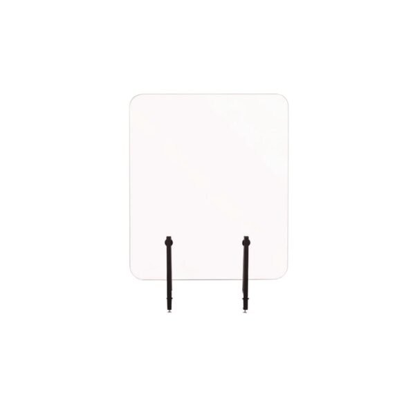 MasterVision Protector Series Frameless Glass Desktop Divider, 35.4 x 0.16 x 35.4, Clear/Aluminum (GL2001393)