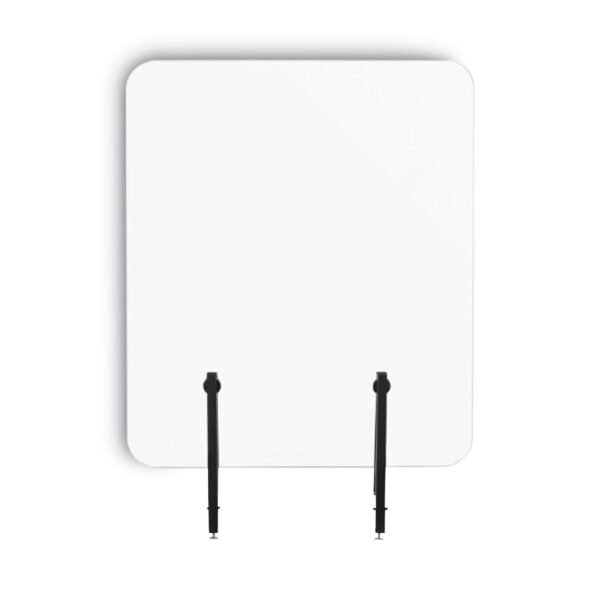 MasterVision Protector Series Frameless Glass Desktop Divider, 47.2 x 0.16 x 35.4, Clear/Aluminum (GL0801393)