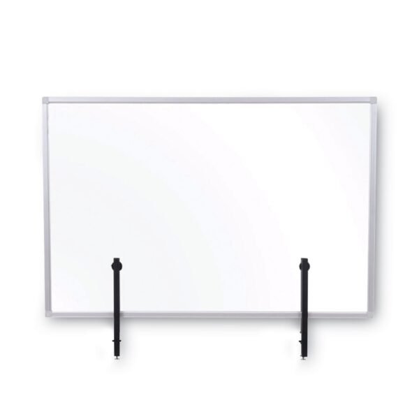 MasterVision Protector Series Glass Aluminum Desktop Divider, 35.4 x 0.16 x 23.6, Clear (GL07019101)