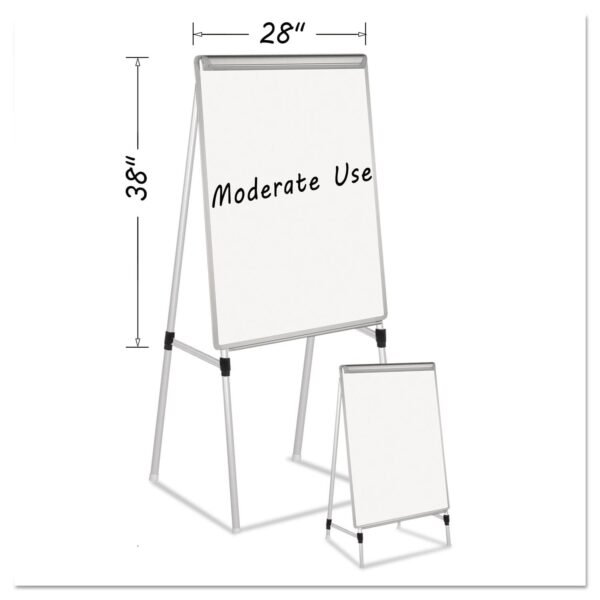 MasterVision Silver Easy Clean Dry Erase Quad-Pod Presentation Easel, 45" to 79" High, Silver (EA2300335MV)