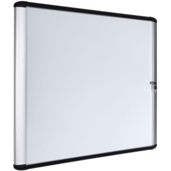 MasterVision Swing Door Enclosed Dry-erase Board 39" (3.3 ft) Width x 48" (4 ft) Height - White Porcelain Steel Surface - Aluminum Frame - Rectangle - Magnetic - 1 Each...