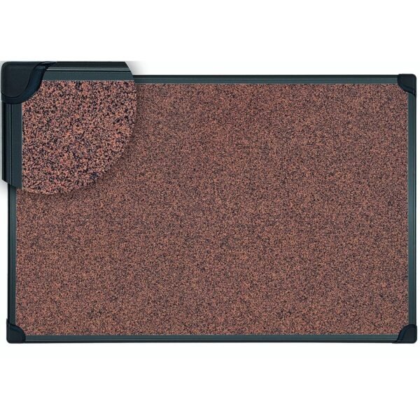 MasterVision Techcork Board 48" Board Height x 36" Board Width - Brown Rubber Surface - Self-healing - Black Aluminum Frame - 1 Each (SF152209368)
