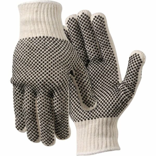 MCR Safety Poly/Cotton Large Work Gloves Dirt, Debris Protection - Large Size - For Right/Left Hand - White - Elastic Wrist, Knit Wrist - 2 / Pair (9660LM)