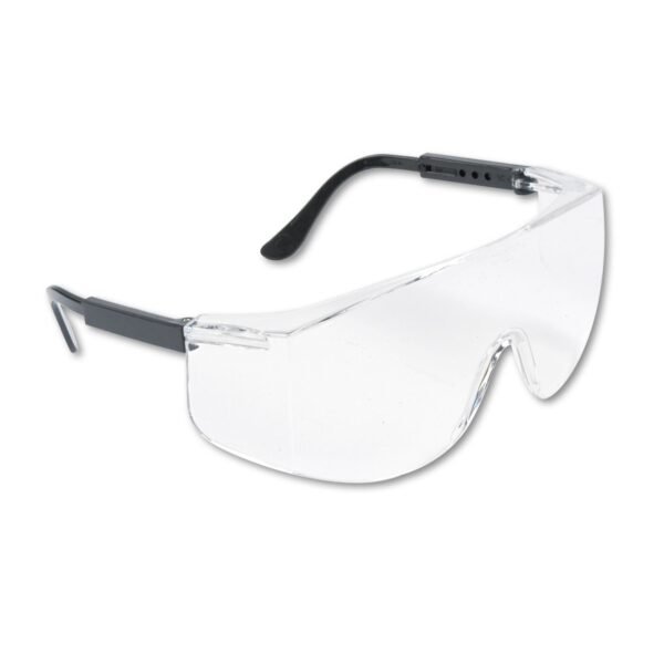MCR Safety Tacoma Wraparound Safety Glasses, Black Plastic Frame, Clear Lens (TC110)