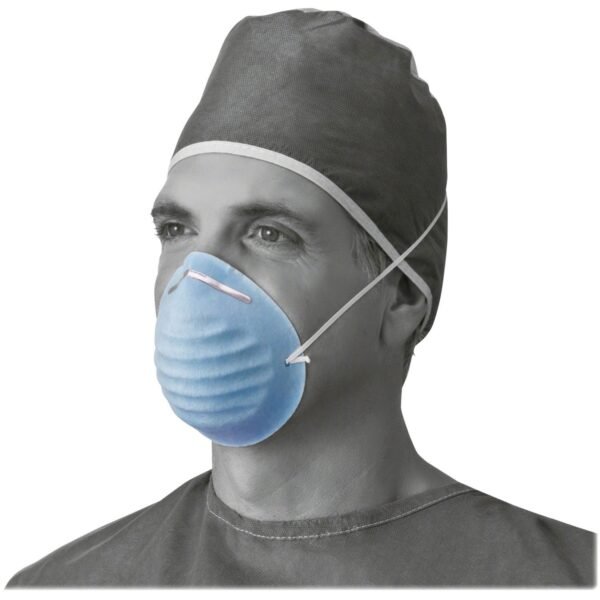 Medline Cone-style Face Mask Blue - Latex-free, Fluid Resistant, Rounded Edge - 50 / Box (NON27381)