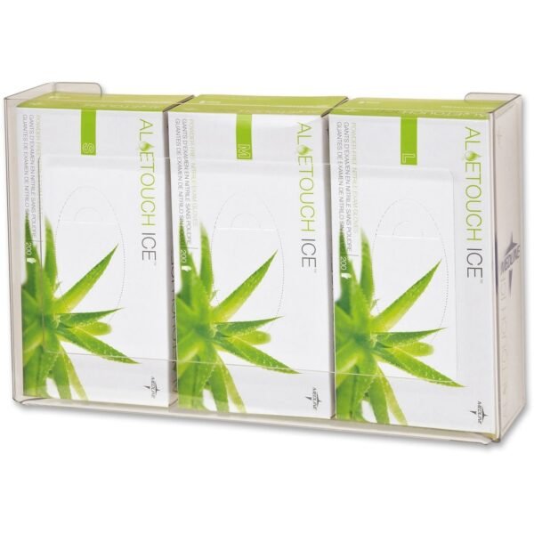 Medline Plastic Triple Glove Box Holder Horizontal, Vertical - Plexiglass - Clear - 1 Each (MDS193096B)