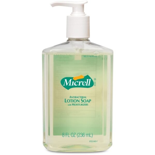 Micrell Antibacterial Lotion Soap Citrus Scent - 8 fl oz - Push Pump Dispenser - Kill Germs - Hand - Antibacterial - Anti-irritant, Bio-based - 1 Each (975212)
