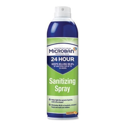 Microban 24-Hour Disinfectant Sanitizing Spray, Fresh Scent, 12.5 oz Aerosol Spray, 6/Carton (48774)