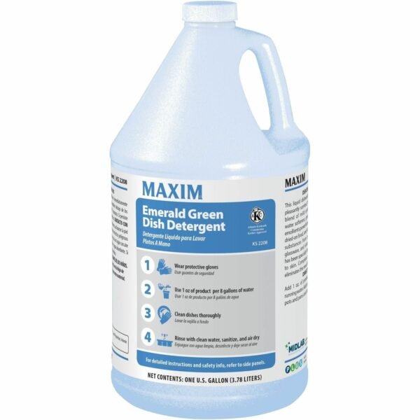 Midlab Liquid Dish Detergent For Dish - Concentrate - Liquid - 128 fl oz (4 quart) - Herbal Bouquet Scent - Pleasant Scent, Water Softening - White - 4 / Carton (22080041)