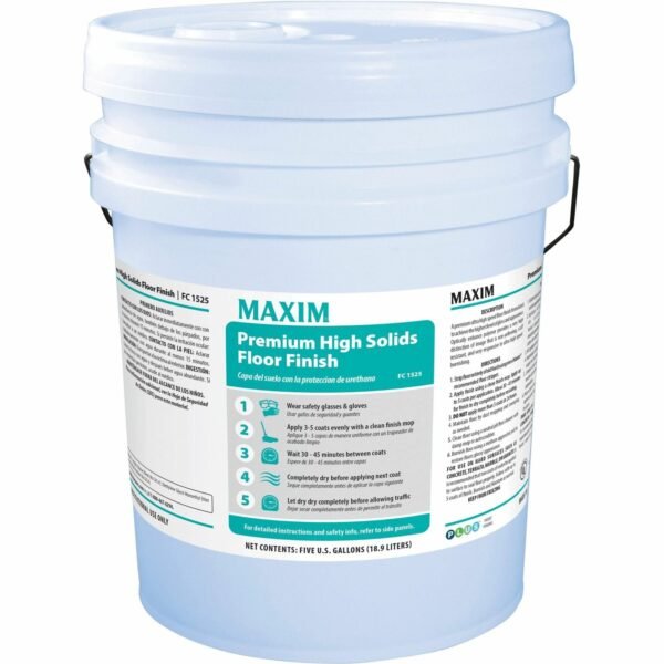Midlab Premium High Solids Floor Finish For Floor - Ready-To-Use - 640 fl oz (20 quart) - Non-yellowing, Scuff Resistant - White - 1 Each (15250005)