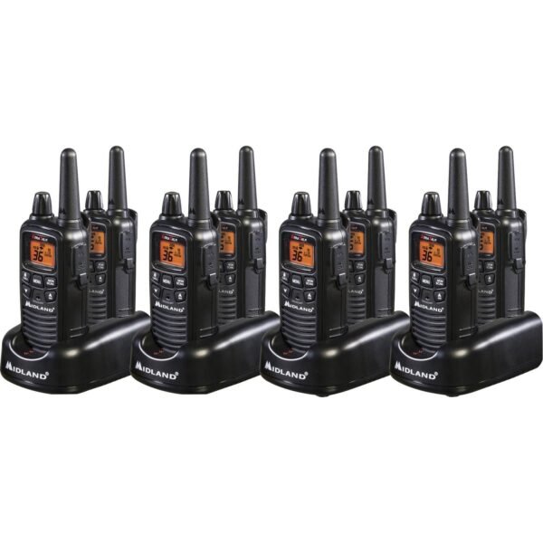 Midland Business Radio Bundle 36 Radio Channels - 22 FRS - Silent Operation, Hands-free - AAA - Nickel Metal Hydride (NiMH) - Black - 8 / Box (LXT600BBX4)